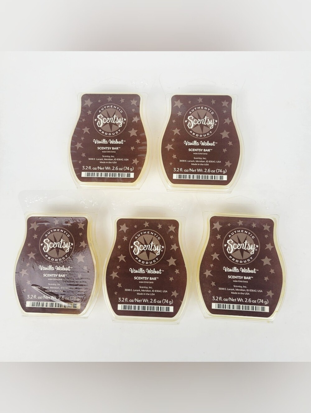 Scentsy Bar Vanilla Walnut~3.2 oz~Lot of 5